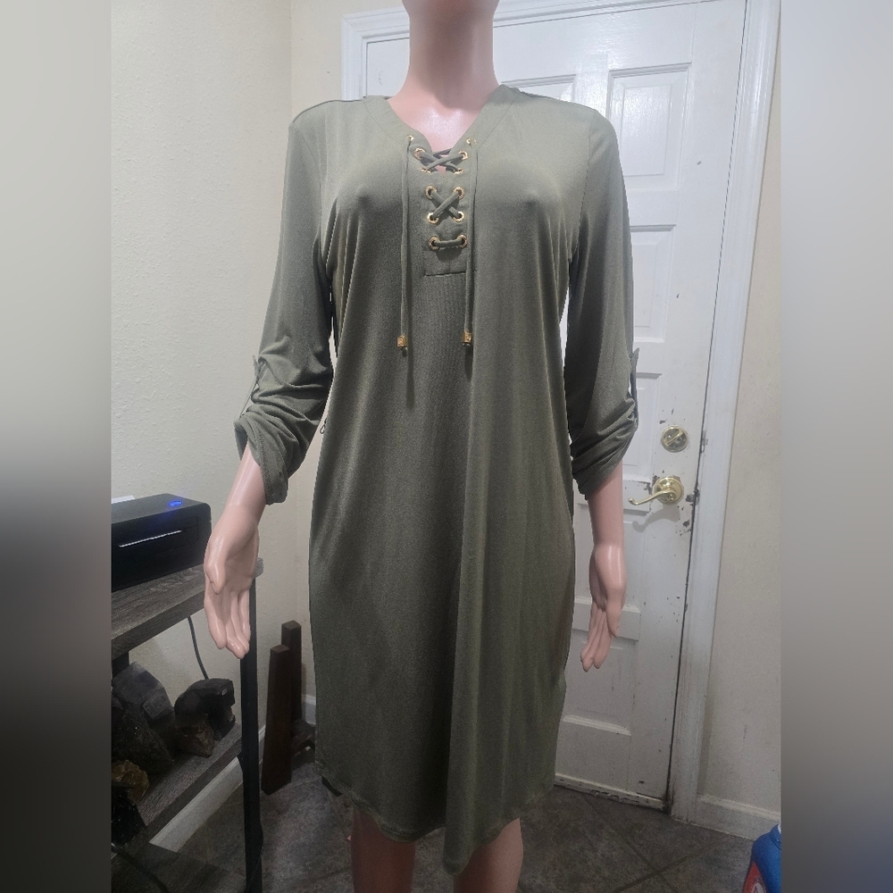MICHAEL Michael Kors Olive Lace-Up Dress